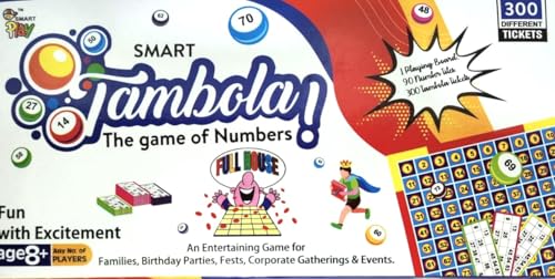 Image of Braintastic Portable Tambola Board Game with 300 Different Tickets for All Age Groups (Small Size)