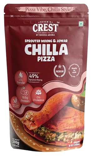 Sevens Crest Sprouted Moong & Jowar Chilla Pizza Mix | 200g | High in Protein, No Maida, Gluten Free