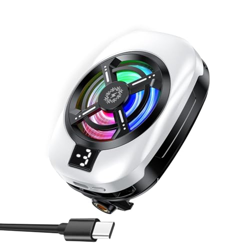 Elfora Gaming Mobile Cooler | Phone Cooling Fan with RGB Lights and Digital Display | Ultra Fast Ins