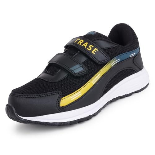 TRASE Kids Boys Sports Shoes |Running, Walking, All Day Casual Wear with Hook & Loop Design