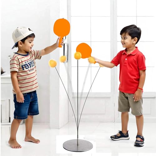 Kidology Light Table Tennis Self Training Indoor Gaming 2 Racket & 4 Practice Ping Pong Ball Parent 