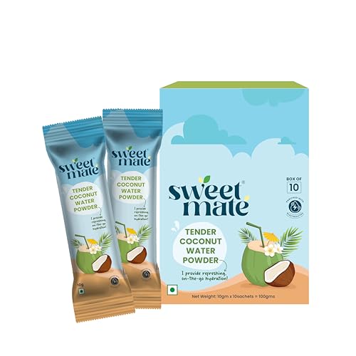 Sweetmate Pure and Raw Tender Coconut Water Premix Powder - Sachet - Natural Electrolytes Drink for 