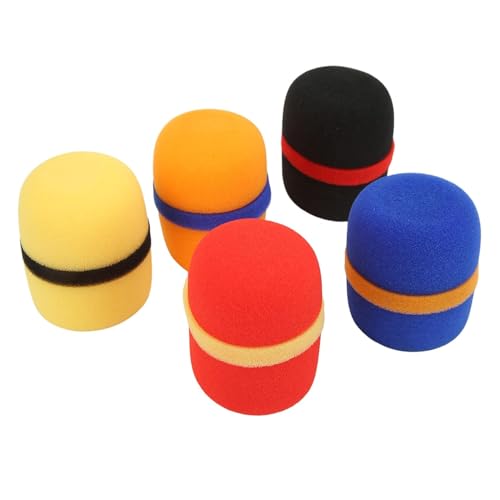 kh Colorful Foam Mic Cover Handheld Microphone Windscreen, Foam Mic Windscreen with Color Ring for M