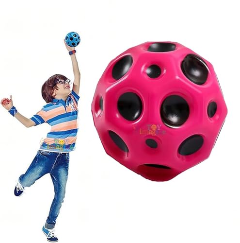 Toy Imagine™ MOON Ball Pack of 1 High Bounce Rubber Ball for Outdoor Fun, Assorted.