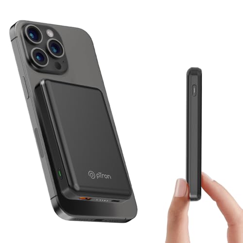 Image of pTron Dynamo Flash 10000mAh Slim Magnetic Power Bank, 22.5W USB Fast Charging, 15W Wireless Charging
