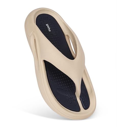 YOHO Sponge Flip Flops for Men | Orthopedic slippers with Mild Acupressure Points | Lightweight | Du