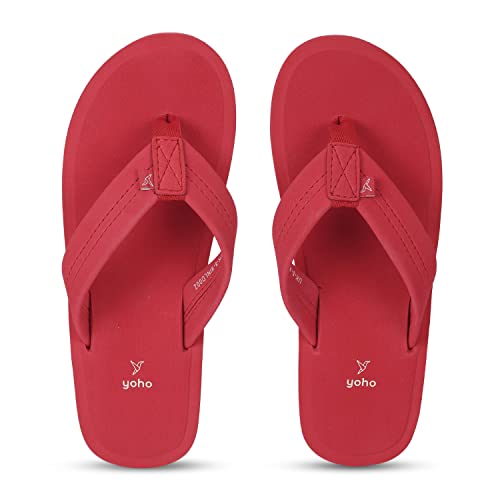 Image of YOHO Women Red soft slippers | comfortable and stylish flip flop slippers for Women in exciting colo