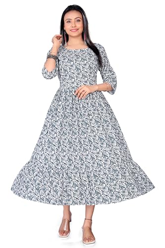 Image of Adhishree trends Flared Comfortable Cotton Printed Anarkali Kurta for Women