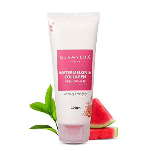 Glamveda Watermelon & Collagen Peel Firming & Anti Aging Off Mask For Women | Reduces Signs of agein