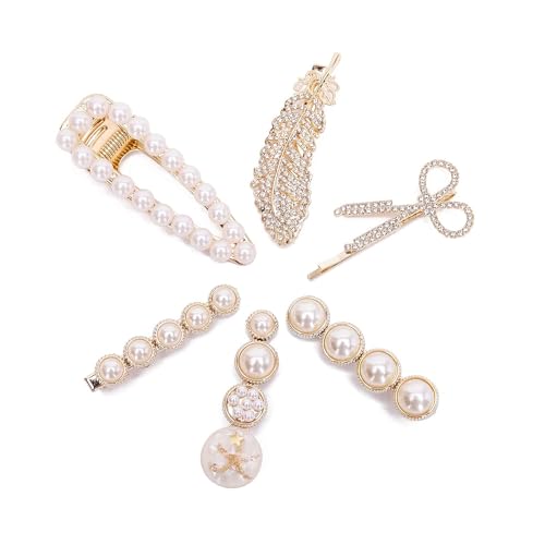 JAMUNESH ENTERPRISE Latest Korean Fancy Bling Pearl Hair Clips Lock Hair Clip Pin Mini Clutcher Hair