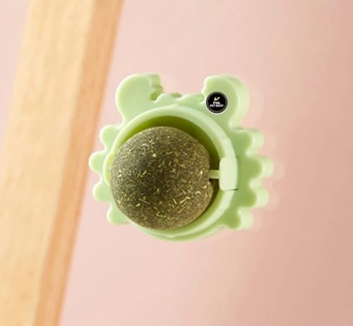 PSK PET MART Catnip Balls Toy for Cats Edible Wall Ball Rotatable Catnip Roller Ball Cat Teeth Clean