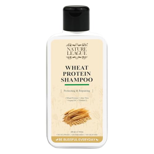 Image of NATURE LEAGUE - Wheat Protein, Protecting & Damage Repairing Shampoo, With Argan oil, Vitamin-E, Alo