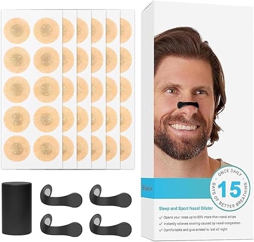 Image of TEKCOOl Magnetic Nasal Strip for Breathing | Anti Snoring Nose Clip | Skin Safe Sleep Nasal Strip | 