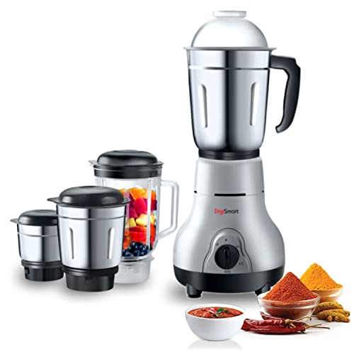 Image of DigiSmart Kitchen Mate 750 Watt Mixer Grinder with 4 Jars Comes With 2 Year Warranty (Grey and Black