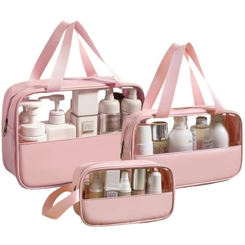 Image of HOOPOES Travel Toiletry Pouch for Women & Men, Portable Cosmetic Organizer Bag for Full-Sized Shampo